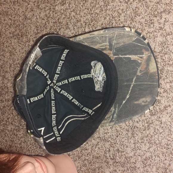 Buckmaster Bass Fisherman Black Camo Embroidered Strapback Fishing Hat OS - Picture 7 of 8